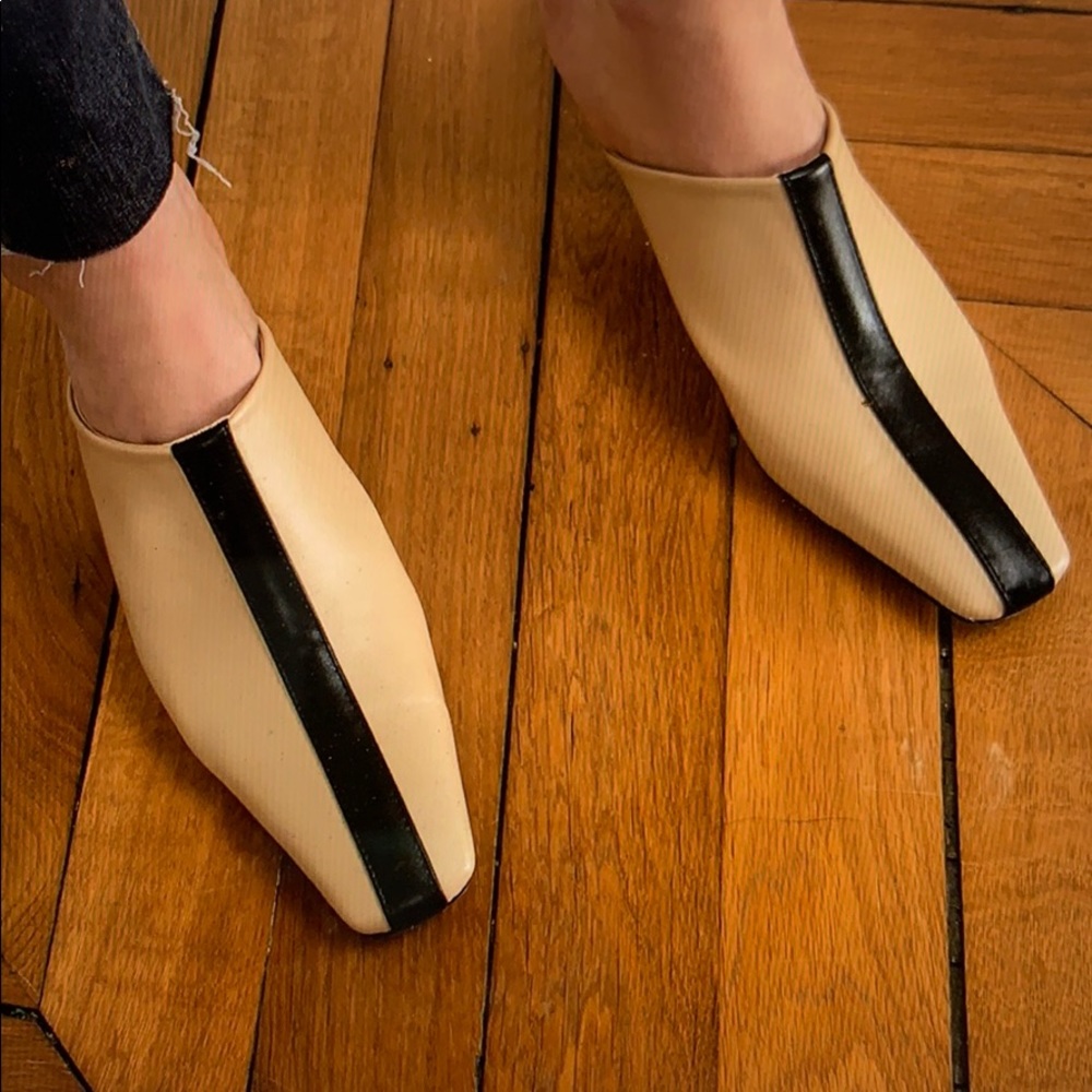 pixie market contrast stripe mules